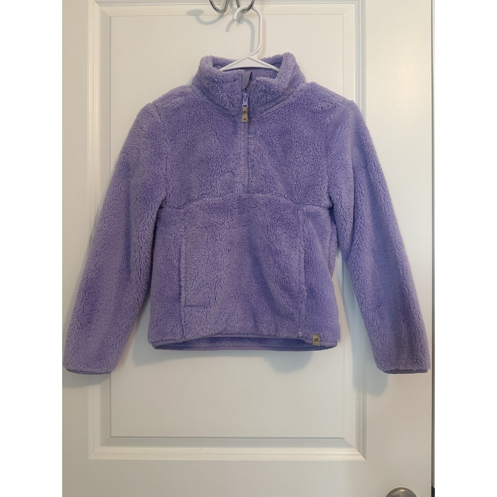 NWT!‎ Zeroxposur Soft Plush Pullover Quarter Zip Purple Size 8 Pockets Casual